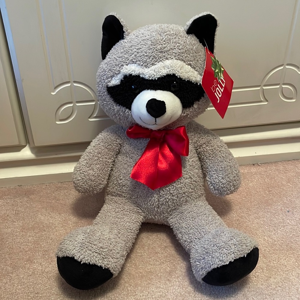 Plush stuffed raccoon doll